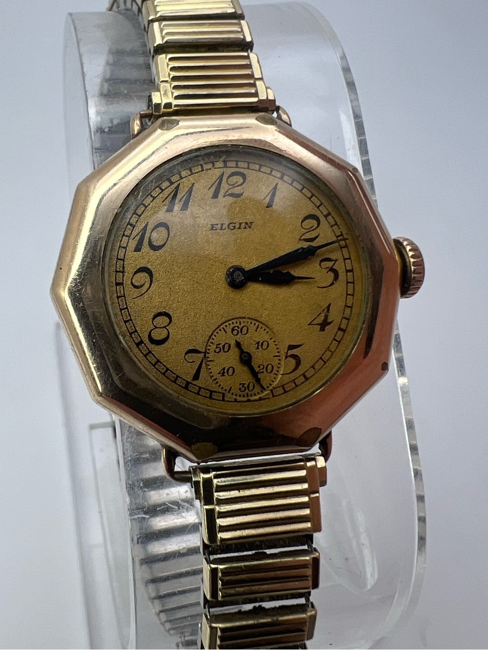 Elgin vintage mechanical watch runs good 10kt gf